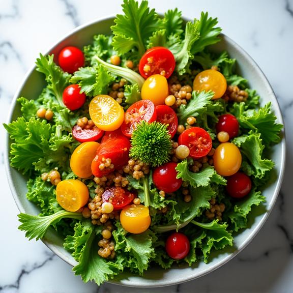 Ein frischer, saisonaler Salat mit hausgemachtem Dressing.